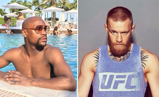 Conor McGregor y el retirado campeón de boxeo Floyd Mayweather Jr.