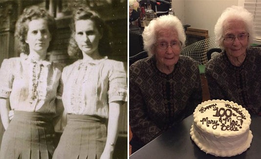Inseparables gemelas cumplen 100 años