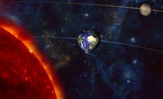 Marte, Tierra y Sol