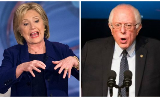 Hillary Clinton y Bernie Sanders