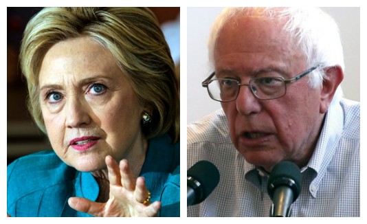 Hillary Clinton y Bernie Sanders