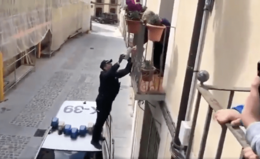 Abuelita festeja en cuarentena